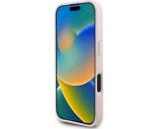 Case Guess Grained Roses Big 4G logo Aizsargapvalks priekš iPhone 16 / rozā Neoriģinālie Maciņi