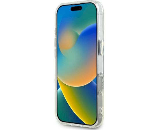 Guess IML Metal Colored Circle Classic Logo MagSafe Aizsargapvalks priekš iPhone 16 Pro Max / balts Neoriģinālie Maciņi