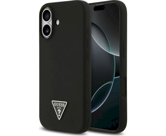 Case Guess Silicone Triangle Logo MagSafe Aizsargapvalks priekš iPhone 17 / melns Neoriģinālie Maciņi