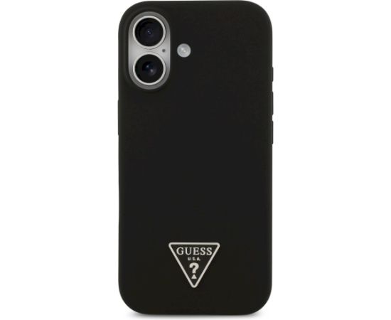 Case Guess Silicone Triangle Logo MagSafe Aizsargapvalks priekš iPhone 17 / melns Neoriģinālie Maciņi
