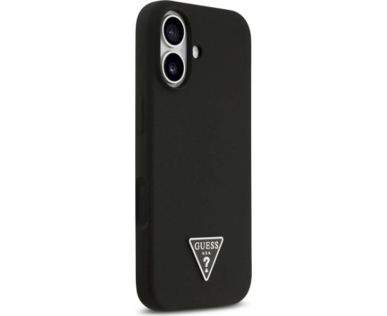 Case Guess Silicone Triangle Logo MagSafe Aizsargapvalks priekš iPhone 17 / melns Neoriģinālie Maciņi