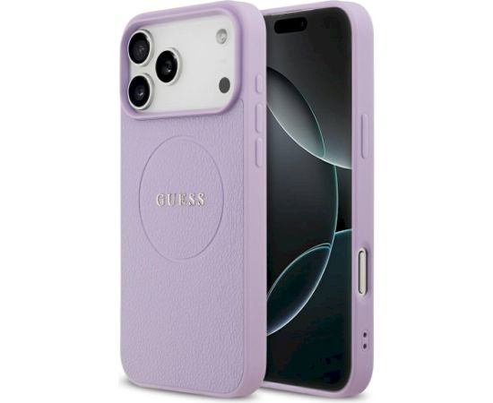 Guess Grained Ring MagSafe Case Aizsargapvalks priekš iPhone 17 Pro Max / violets Neoriģinālie Maciņi
