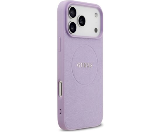 Guess Grained Ring MagSafe Case Aizsargapvalks priekš iPhone 17 Pro Max / violets Neoriģinālie Maciņi