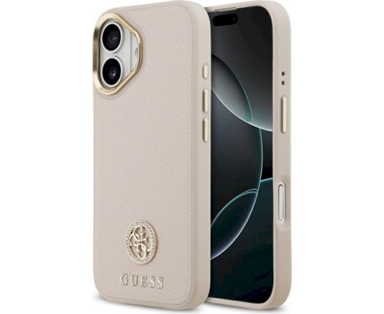 Case Guess Grained Strass Logo MagSafe Aizsargapvalks priekš iPhone 17 / rozā Neoriģinālie Maciņi