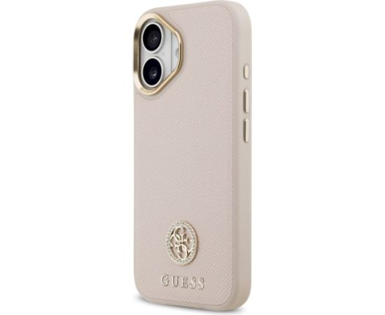 Case Guess Grained Strass Logo MagSafe Aizsargapvalks priekš iPhone 17 / rozā Neoriģinālie Maciņi