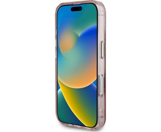 Case Guess IML Metal Mountain Logo MagSafe Aizsargapvalks priekš iPhone 16 / rozā Neoriģinālie Maciņi