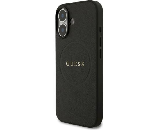 Guess Grained Ring MagSafe Aizsargapvalks priekš iPhone 17 / melns Neoriģinālie Maciņi