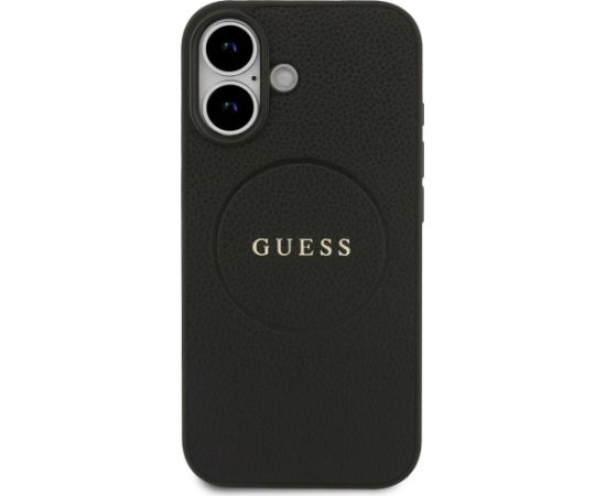 Guess Grained Ring MagSafe Aizsargapvalks priekš iPhone 17 / melns Neoriģinālie Maciņi