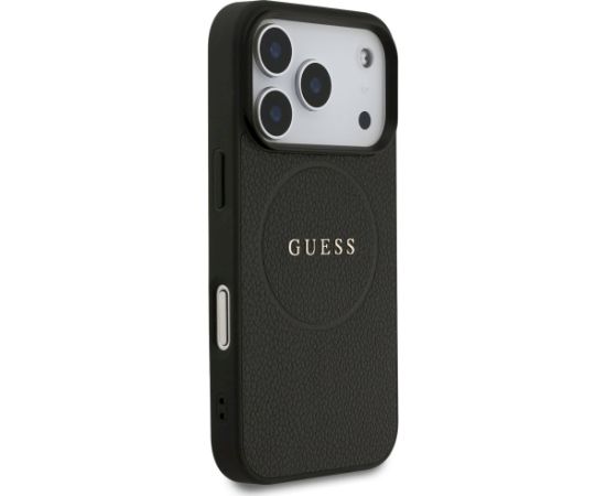 Guess Grained Ring MagSafe Case Aizsargapvalks priekš iPhone 17 Pro / melns Neoriģinālie Maciņi
