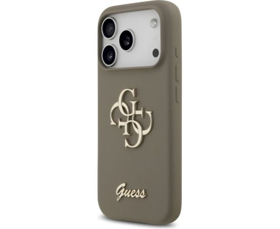 Guess Silicone Big 4G Script Case Защитный чехол для iPhone 17 Pro / коричневый Чехлы - альтернативные