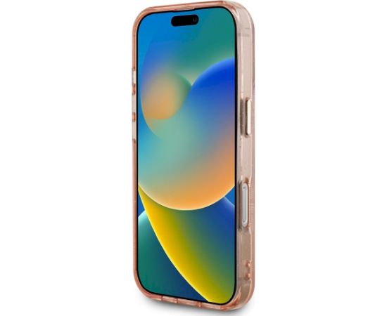 Case Guess IML Metal Glitter 4G Circle Triangle MagSafe Aizsargapvalks priekš iPhone 16 Pro Max / rozā Neoriģinālie Maciņi