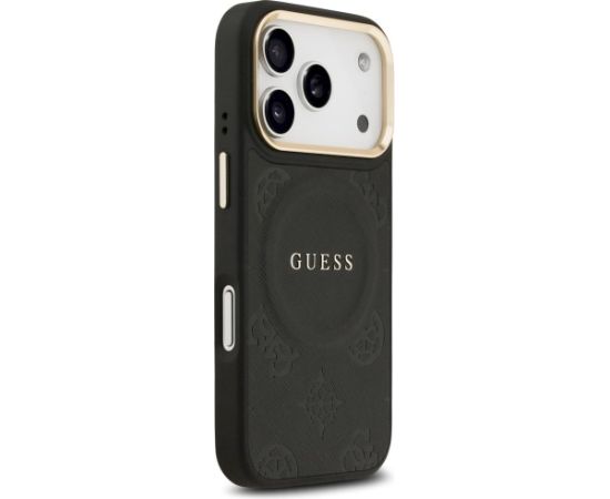 Guess Peony Hot Stamp MagSafe Aizsargapvalks priekš iPhone 17 Pro / melns Neoriģinālie Maciņi