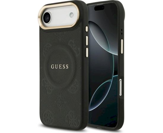 Case Guess Peony Hot Stamp MagSafe Aizsargapvalks priekš iPhone Air / melns Neoriģinālie Maciņi