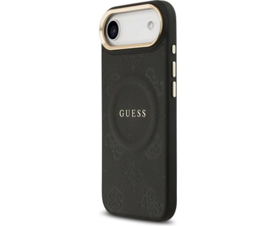 Case Guess Peony Hot Stamp MagSafe Aizsargapvalks priekš iPhone Air / melns Neoriģinālie Maciņi