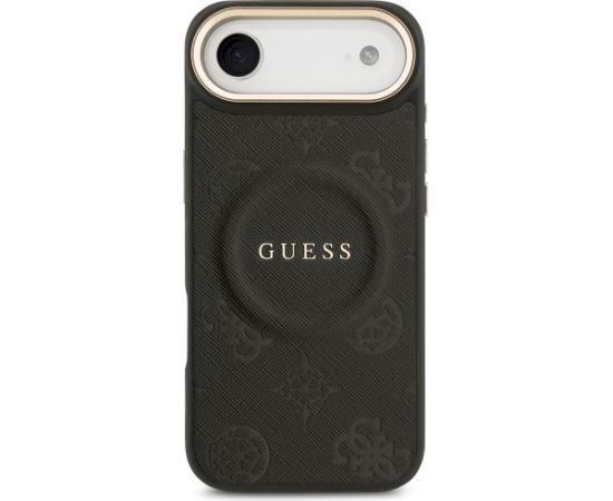 Case Guess Peony Hot Stamp MagSafe Aizsargapvalks priekš iPhone Air / melns Neoriģinālie Maciņi