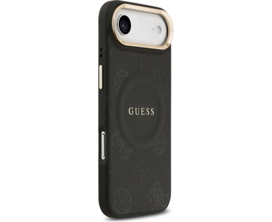 Case Guess Peony Hot Stamp MagSafe Aizsargapvalks priekš iPhone Air / melns Neoriģinālie Maciņi