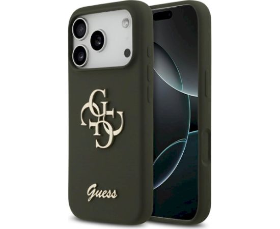 Guess Silicone Big 4G Script case Защитный чехол для iPhone 17 Pro Max / хаки Чехлы - альтернативные