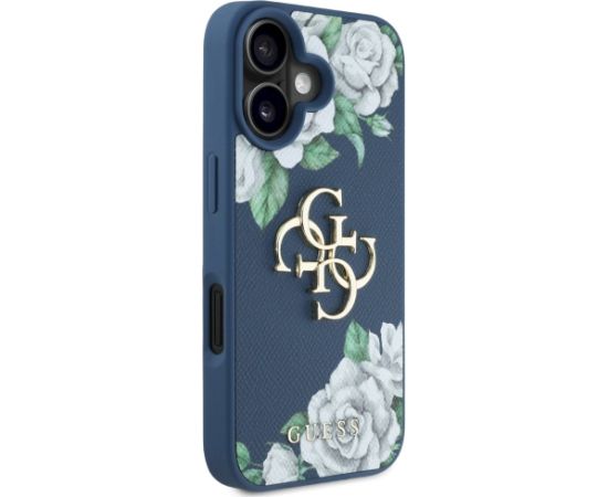 Case Guess Grained Roses Big 4G logo Aizsargapvalks priekš iPhone 16 / zils Neoriģinālie Maciņi