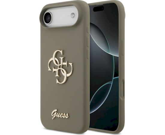 Guess Silicone Big 4G Script Case Aizsargapvalks priekš iPhone 17 Air / brūns Neoriģinālie Maciņi