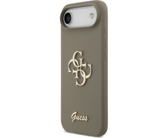 Guess Silicone Big 4G Script Case Aizsargapvalks priekš iPhone 17 Air / brūns Neoriģinālie Maciņi