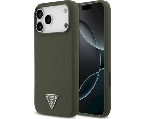 Case Guess Silicone Triangle Logo MagSafe Защитный чехол для iPhone 17 Pro Max / хаки Чехлы - альтернативные