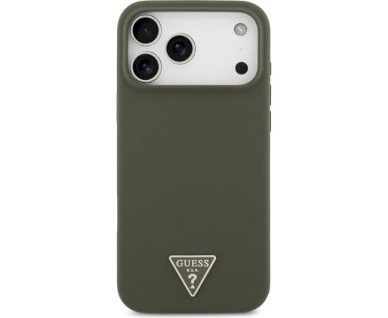 Case Guess Silicone Triangle Logo MagSafe Защитный чехол для iPhone 17 Pro Max / хаки Чехлы - альтернативные