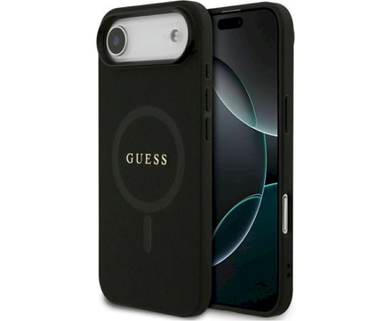Guess Saffiano Classic Logo MagSafe Aizsargapvalks priekš iPhone Air / melns Neoriģinālie Maciņi