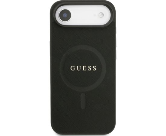 Guess Saffiano Classic Logo MagSafe Aizsargapvalks priekš iPhone Air / melns Neoriģinālie Maciņi