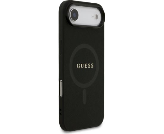 Guess Saffiano Classic Logo MagSafe Aizsargapvalks priekš iPhone Air / melns Neoriģinālie Maciņi