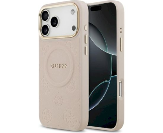 Guess Peony Hot Stamp MagSafe Aizsargapvalks priekš iPhone 17 Pro Max / rozā Neoriģinālie Maciņi