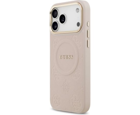 Guess Peony Hot Stamp MagSafe Aizsargapvalks priekš iPhone 17 Pro Max / rozā Neoriģinālie Maciņi