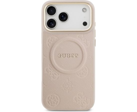 Guess Peony Hot Stamp MagSafe Aizsargapvalks priekš iPhone 17 Pro Max / rozā Neoriģinālie Maciņi