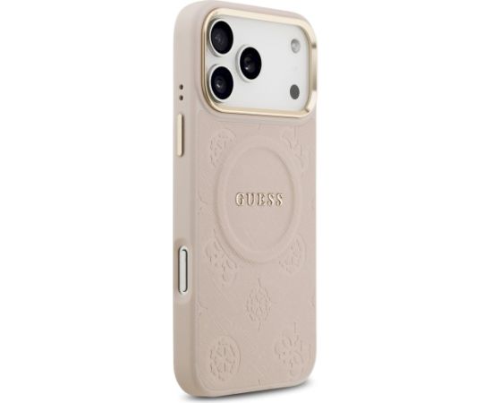 Guess Peony Hot Stamp MagSafe Aizsargapvalks priekš iPhone 17 Pro Max / rozā Neoriģinālie Maciņi