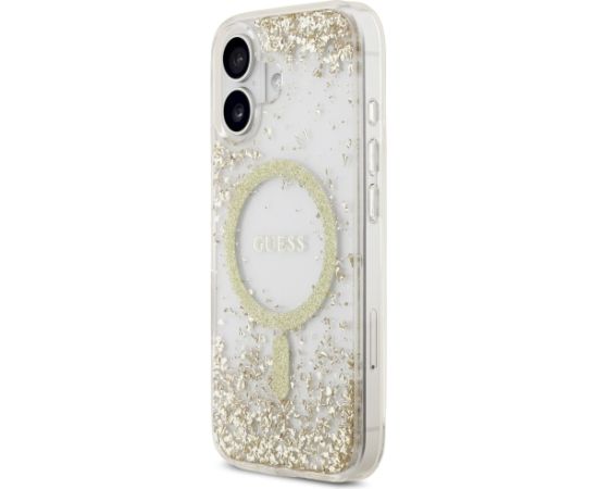 Guess Resin Bottom Glitter MagSafe case Aizsargapvalks priekš iPhone 17 / zelta Neoriģinālie Maciņi
