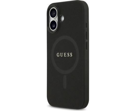 Guess Saffiano Classic Logo MagSafe Aizsargapvalks priekš iPhone 17 / melns Neoriģinālie Maciņi