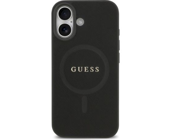 Guess Saffiano Classic Logo MagSafe Aizsargapvalks priekš iPhone 17 / melns Neoriģinālie Maciņi
