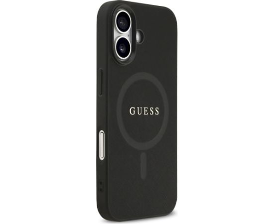 Guess Saffiano Classic Logo MagSafe Aizsargapvalks priekš iPhone 17 / melns Neoriģinālie Maciņi