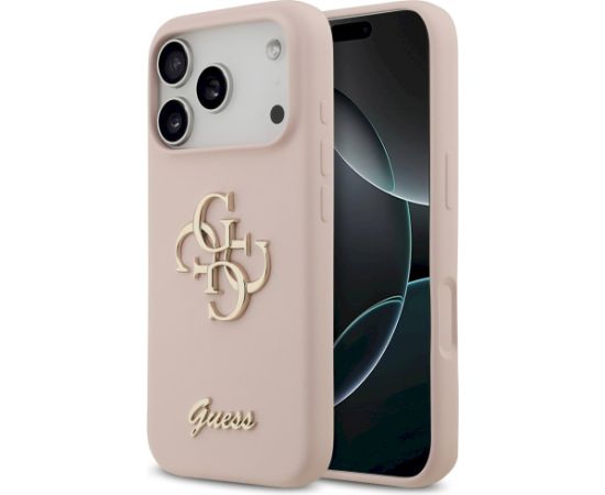 Guess Silicone Big 4G Script Case Защитный чехол для iPhone 17 Pro / розовый Чехлы - альтернативные