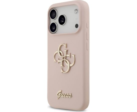 Guess Silicone Big 4G Script Case Защитный чехол для iPhone 17 Pro / розовый Чехлы - альтернативные