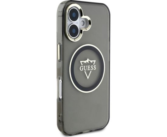Guess IML Metal Mountain Logo MagSafe Case Aizsargapvalks priekš iPhone 16 / melns Neoriģinālie Maciņi