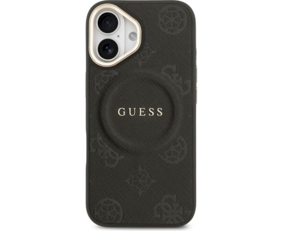 Case Guess Peony Hot Stamp MagSafe Aizsargapvalks priekš iPhone 17 / melns Neoriģinālie Maciņi