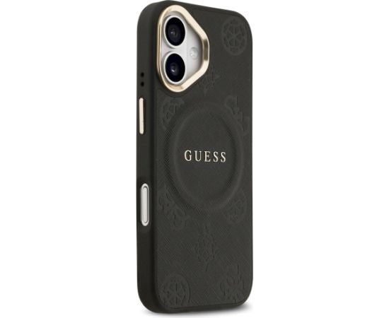 Case Guess Peony Hot Stamp MagSafe Aizsargapvalks priekš iPhone 17 / melns Neoriģinālie Maciņi
