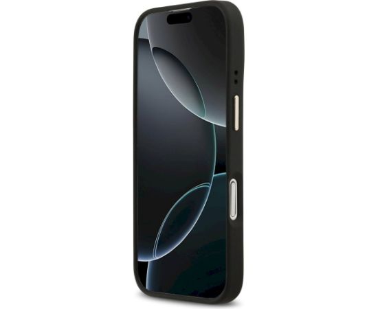 Case Guess Peony Hot Stamp MagSafe Aizsargapvalks priekš iPhone 17 / melns Neoriģinālie Maciņi