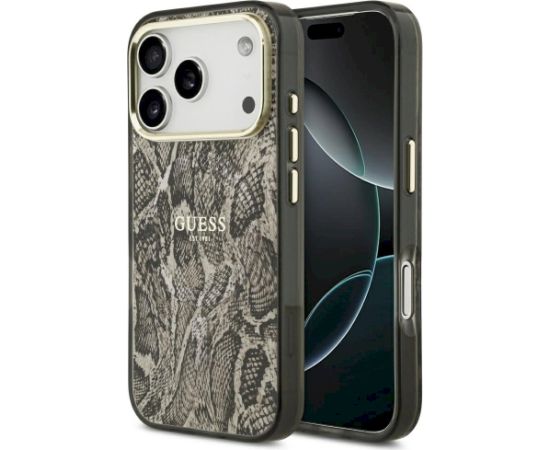 Guess Python Pattern MagSafe Case Защитный чехол для iPhone 17 Pro Max / коричневый Чехлы - альтернативные