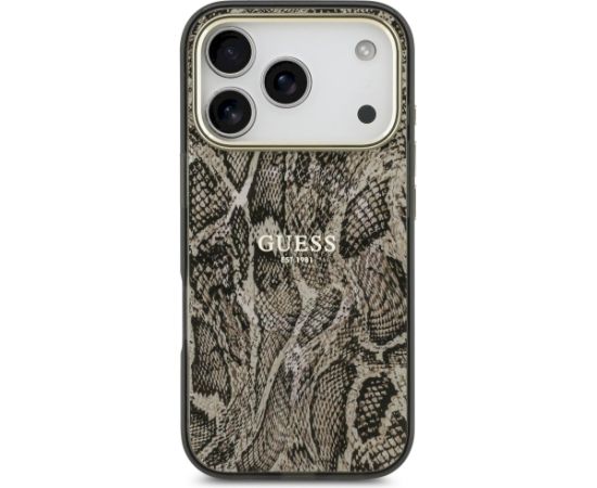 Guess Python Pattern MagSafe Case Защитный чехол для iPhone 17 Pro Max / коричневый Чехлы - альтернативные