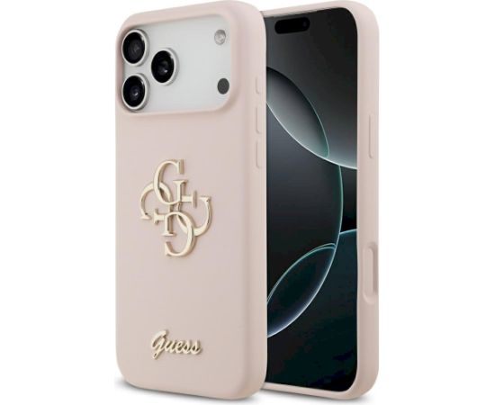Guess Silicone Big 4G Script Case Защитный чехол для iPhone 17 Pro Max / розовый Чехлы - альтернативные