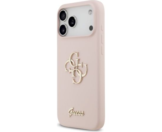 Guess Silicone Big 4G Script Case Защитный чехол для iPhone 17 Pro Max / розовый Чехлы - альтернативные