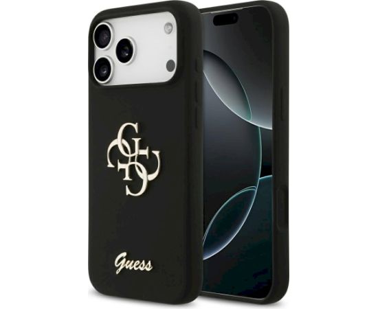 Guess Silicone Big 4G Script case Защитный чехол для iPhone 17 Pro Max / чёрный Чехлы - альтернативные