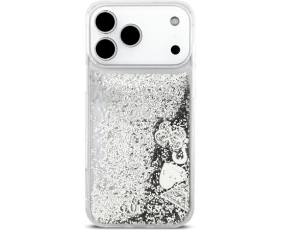 Guess Liq. Glitter Charms Case Aizsargapvalks priekš iPhone 17 Pro Max / sudraba Neoriģinālie Maciņi
