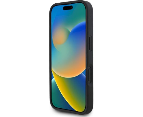 Case Guess Grained Roses Big 4G logo Aizsargapvalks priekš iPhone 16 / melns Neoriģinālie Maciņi